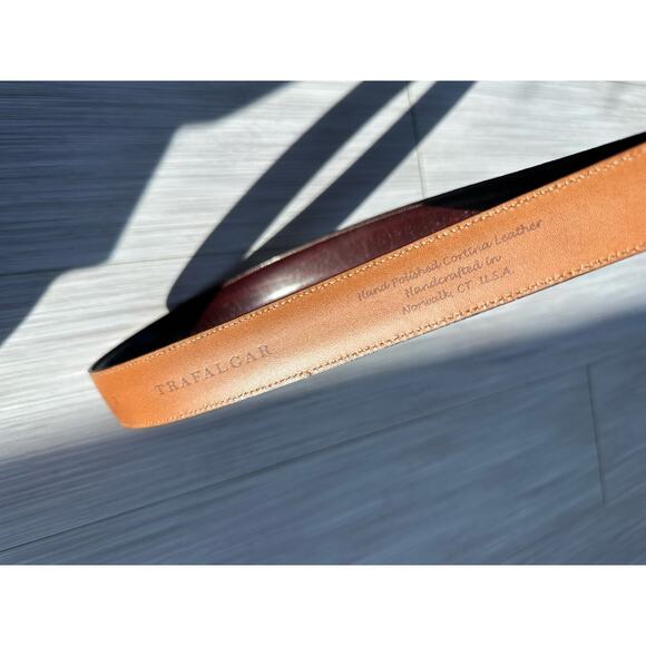 Trafalgar Brown Adjustable Handmade Dress Belt for Men Brass Buckle